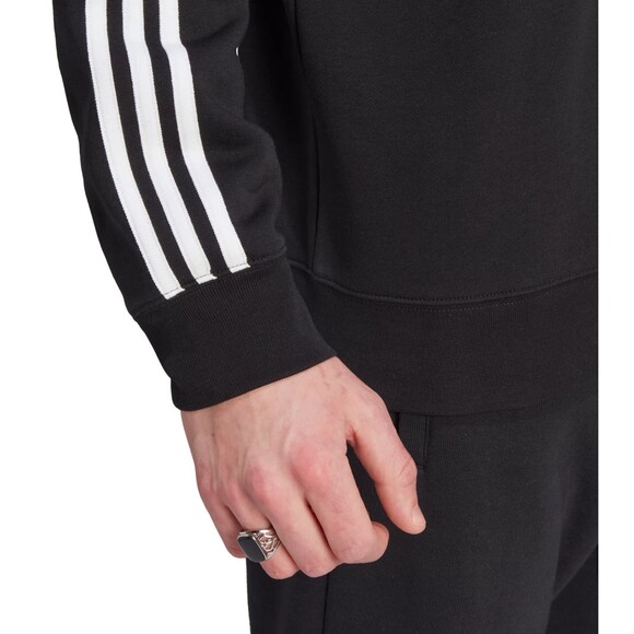 ADIDAS MEN'S ADICOLOR 3 STRIPE CREWNECK SWEATSHIRT BLACK COLOR SIZE LARGE - Picture 6 of 7